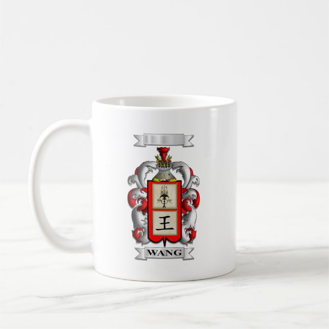 Klassischer Becher Wang Nachname und Schild Kaffeetasse (Links)