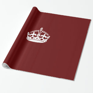 Klassischer Behalt von Calm Crown auf Burgund Red Geschenkpapier