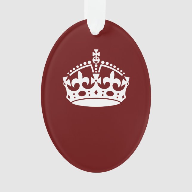 Klassischer Behalt von Calm Crown auf Burgund Red Ornament (Vorderseite)
