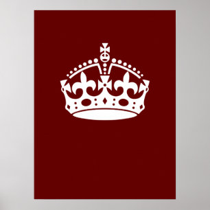 Klassischer Behalt von Calm Crown auf Burgund Red Poster