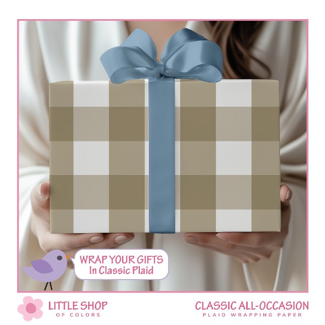 Klassischer Beige Büffel-Karo Geschenkpapier (Von Creator hochgeladen)