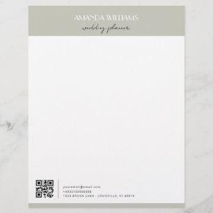 Klassischer Beruflicher QR Code Matcha Briefbogen