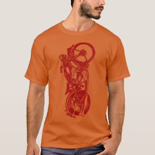 Klassischer Biker Vintage Retro Schwarzes Motorrad T-Shirt