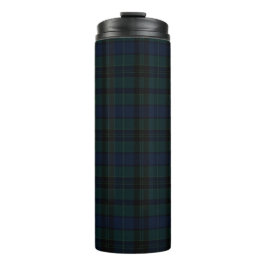 Klassischer Black Watch-Tartan Dunkelgrün Marinebl Thermosbecher