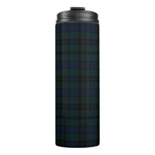 Klassischer Black Watch-Tartan Dunkelgrün Marinebl Thermosbecher