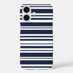 Klassischer blau-weißer Streifen iPhone 16 Hülle