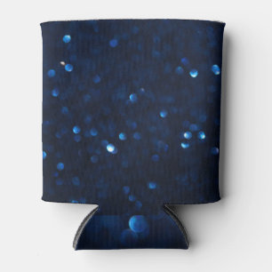 Klassischer blauer Glitzer, abstrakt verschwommene Dosenkühler