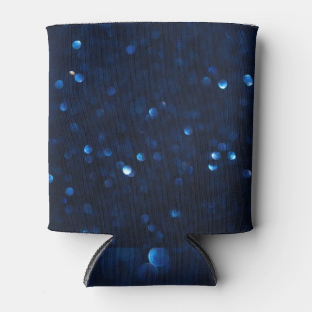 Klassischer blauer Glitzer, abstrakt verschwommene Dosenkühler (Vorderseite)