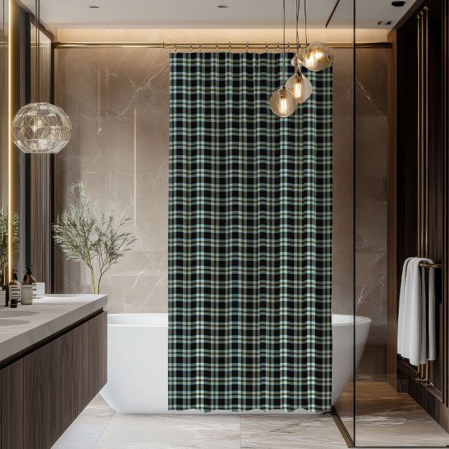 Klassischer blauer Karo-Duschvorhang für den moder Duschvorhang (Classic Blue Plaid Shower Curtain for the Modern Man)