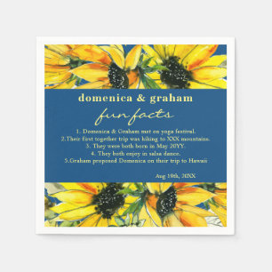 Klassischer Blauer Sonnenblumen Hochzeitsspass Fak Serviette