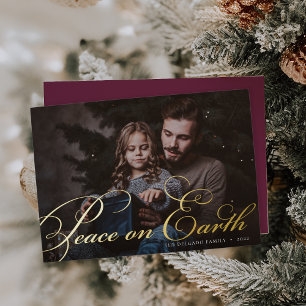 Klassischer Blüh   WELTFRIEDEN FOTO Folien Feiertagskarte