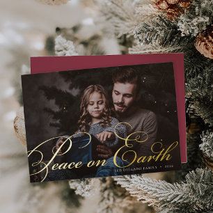 Klassischer Blüh WELTFRIEDEN FOTO Folien Feiertagskarte