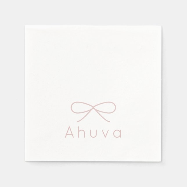 Klassischer Bow Cocktail Napkin in Muave Pink Serviette (Vorderseite)