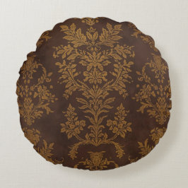 Klassischer brauner Goldschmuck, Vintage Rundes Kissen