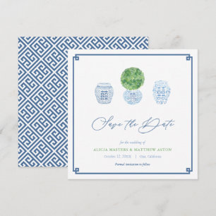 Klassischer Buchsbaum-Ginger-Topf Blau & Grün Hoch Save The Date