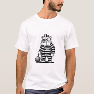 klassischer Bulldogge-Häftling mit Kugelkette T-Shirt