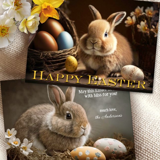 Klassischer Bunny mit Eiern Happy Oaster Card (Von Creator hochgeladen)
