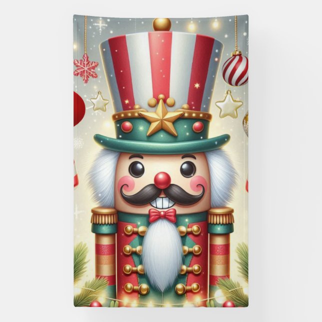 Klassischer, bunter, skurriler Weihnachtsknacker Banner (Vertikal)