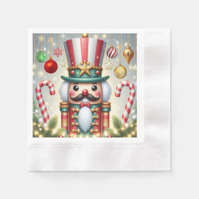 Klassischer, bunter, skurriler Weihnachtsknacker Serviette (Vorderseite)