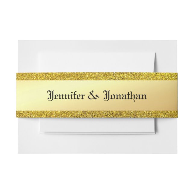 Klassischer Calligrafy Script Text Retro Gold Glit Einladungsbanderole (Vorderseite Beispiel)
