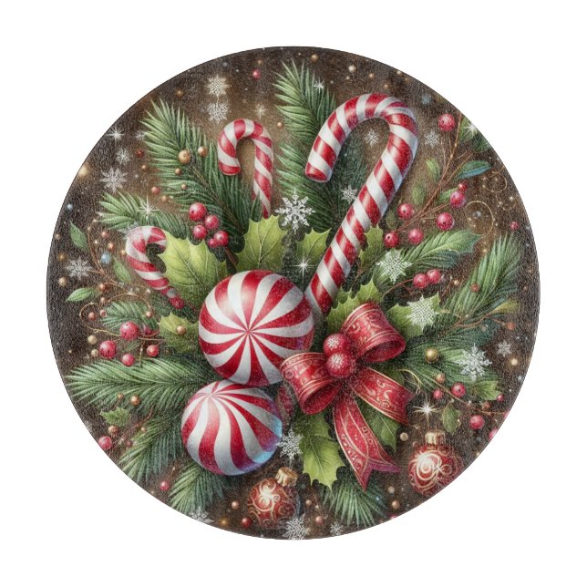 Klassischer Candy Cane/Pfefferminz Weihnachtsgrün Schneidebrett (Vorderseite)