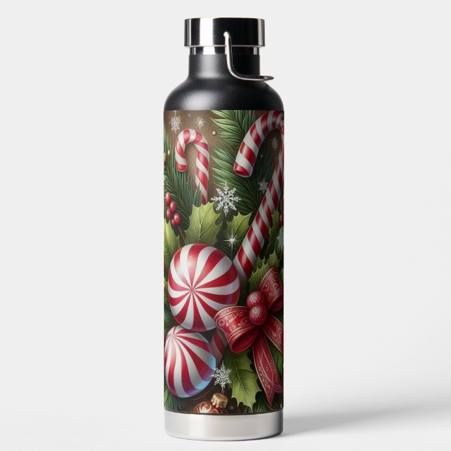 Klassischer Candy Cane/Pfefferminz Weihnachtsgrün Trinkflasche (links)