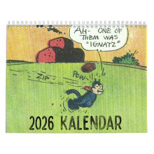 Klassischer Cartoon-Kater 2026 Kalender
