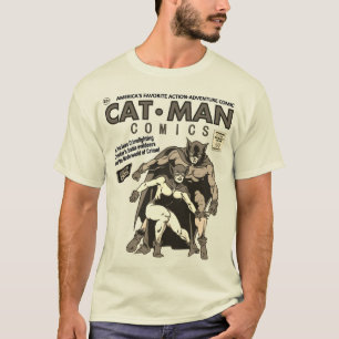 Klassischer Cat-Man-Comic-T - Shirt