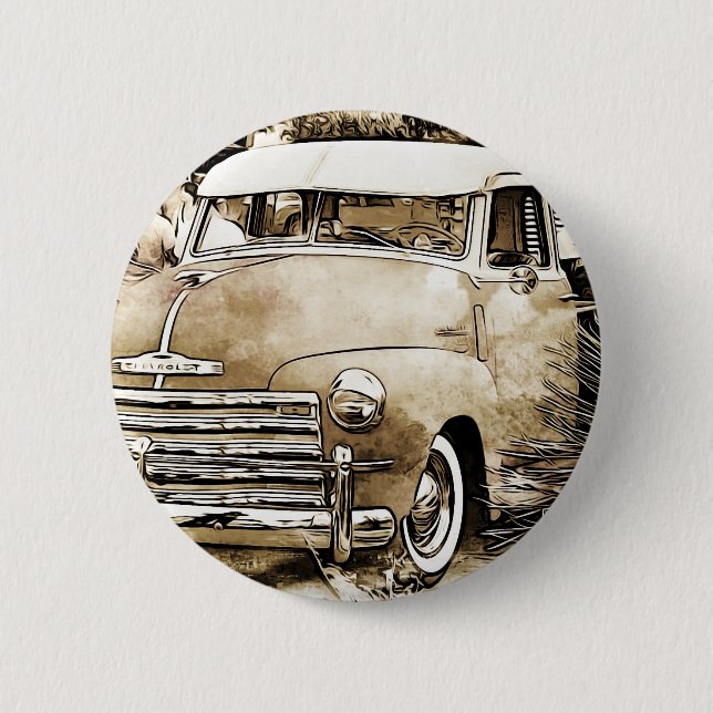 Klassischer Chevy Chevrolet LKW Button (Vorderseite)