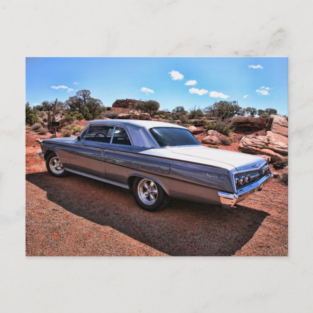 Klassischer Chevy Impala Muscle Car Postkarte (Vorderseite)