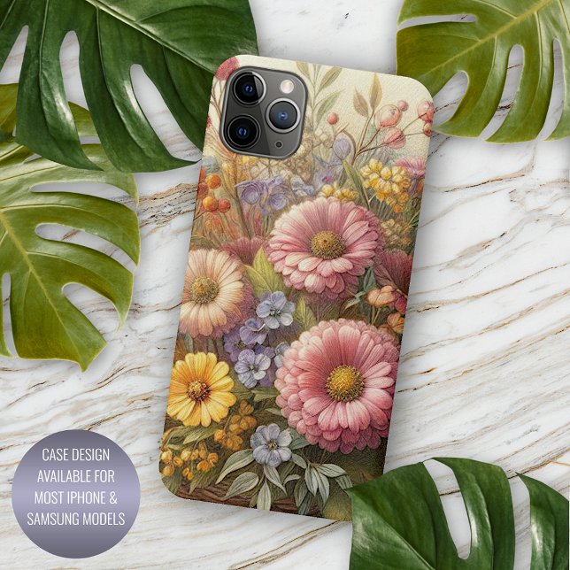 Klassischer Chic Antique Floral Kunstvoll wandern Case-Mate iPhone Hülle (Von Creator hochgeladen)