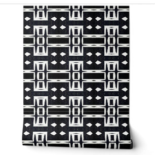 Klassischer Chic Black and White Geometric Deko Mo Tapete
