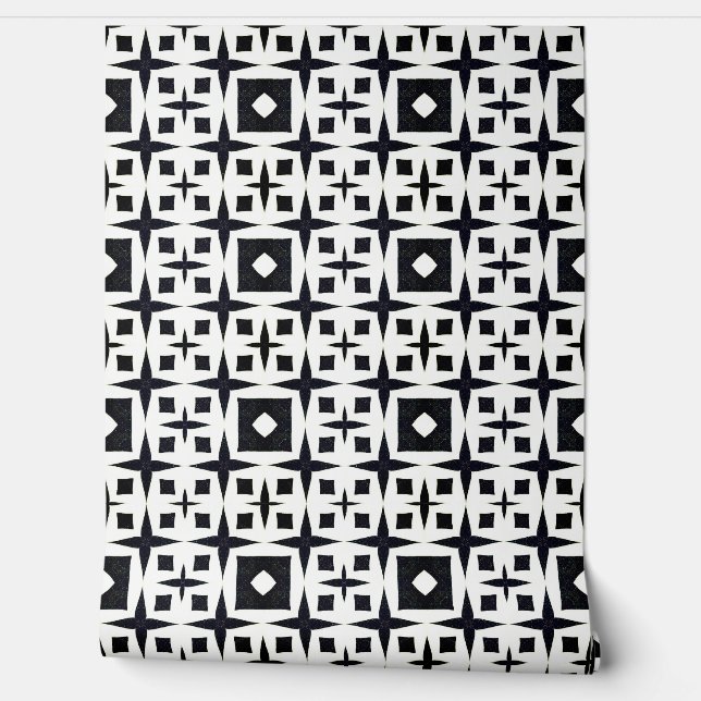 Klassischer Chic Black and White Geometric Deko Mo Tapete (Abrollen)