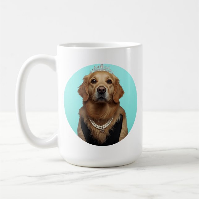 Klassischer Chic Frühstücksposter Golden Retriever Kaffeetasse (Links)