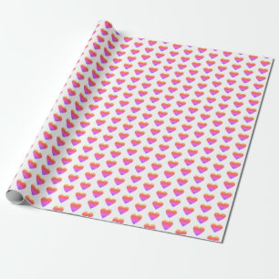 Klassischer Chic Niedlich Rainbow Ombre Hearts Geschenkpapier