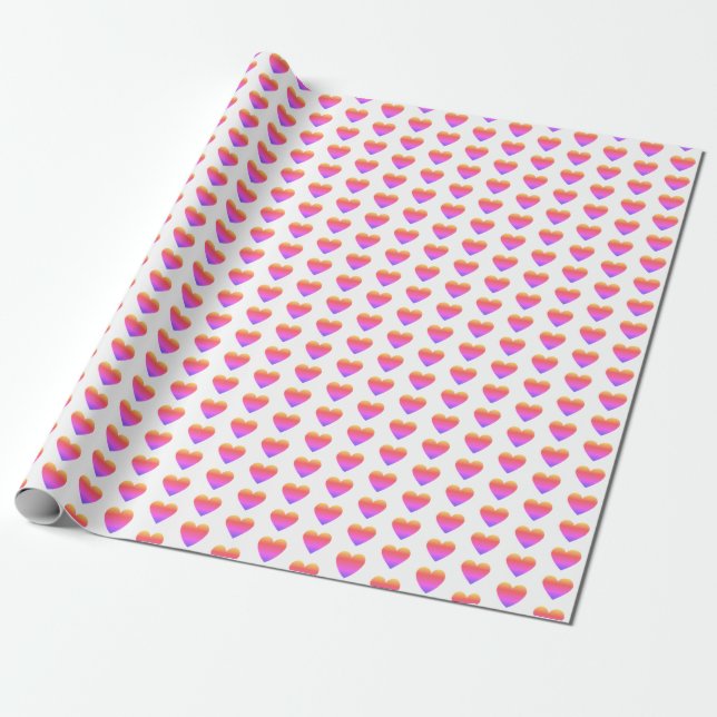 Klassischer Chic Niedlich Rainbow Ombre Hearts Geschenkpapier (Ungerollt)