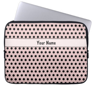 Klassischer Chic Niedlicher Name Polka Dots Pink & Laptopschutzhülle