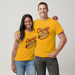 Klassischer Chicago-Style-Hot-Dog-Essensliebhaber T-Shirt
