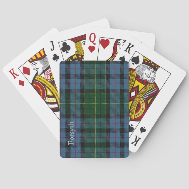 Klassischer Clan Forsyth Tartan-karierte Spielkarten (Rückseite)