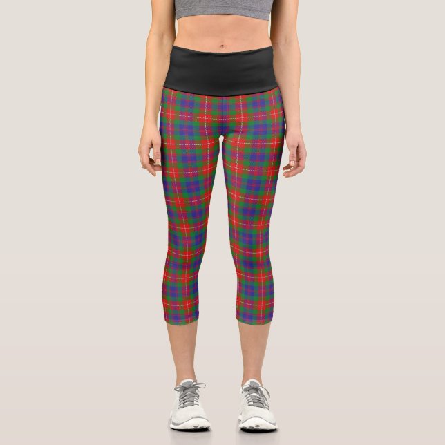 Klassischer Clan Fraser von Lovat Tartan Kariert Capri Leggings (Vorderseite)