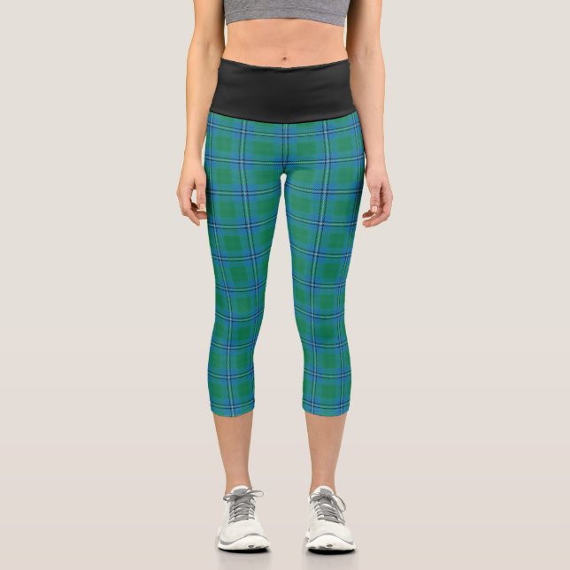 Klassischer Clan Irvine Tartan Kariert Capri Leggings (Vorderseite)
