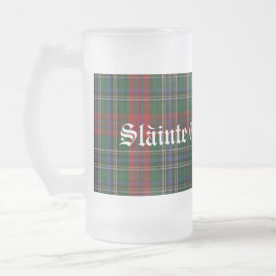 Klassischer Clan MacLean Tartan karierter Stein Mattglas Bierglas