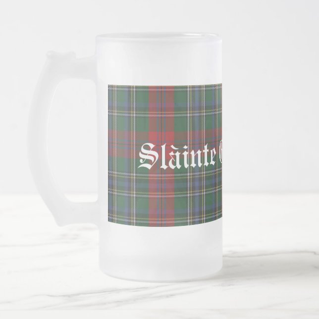 Klassischer Clan MacLean Tartan karierter Stein Mattglas Bierglas (Links)