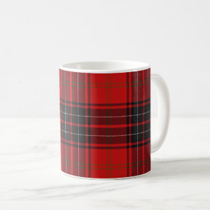 Klassischer Clan Wemyss Rot-Schwarz Karo Plaid Kaffeetasse