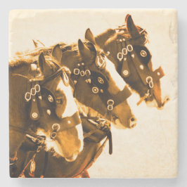 Klassischer Clydesdale Marmor Steinuntersetzer