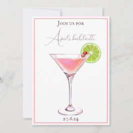 Klassischer Cocktail in Rosa und Auberginen Einladung