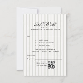 Klassischer Country Club Stripe QR Code Hochzeit R RSVP Karte