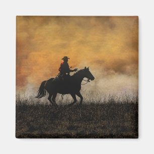 Klassischer Cowboy und Pferdemagnet Magnet