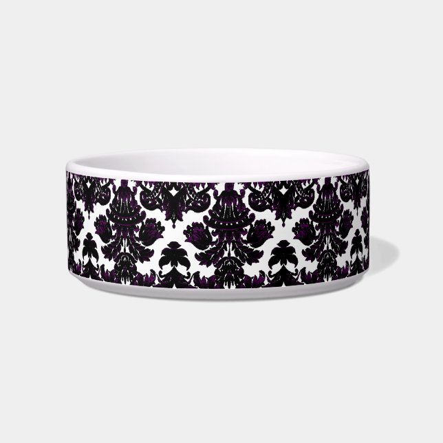 Klassischer Damast-Hint zu Violet Napf (Rechts)