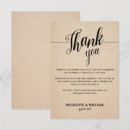 KLASSISCHER DANK IHRER KARTE - KRAFT PAPIER